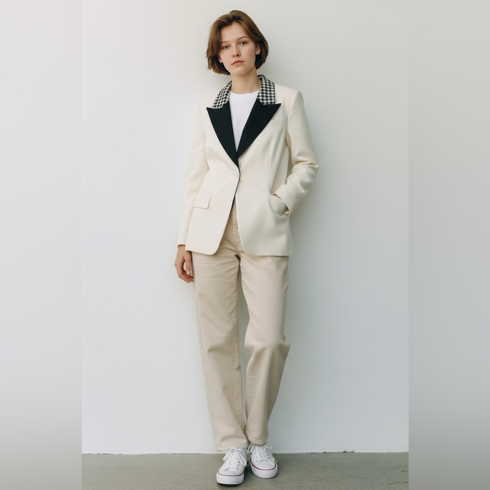 Louis Vuitton Cream and Black Blazer